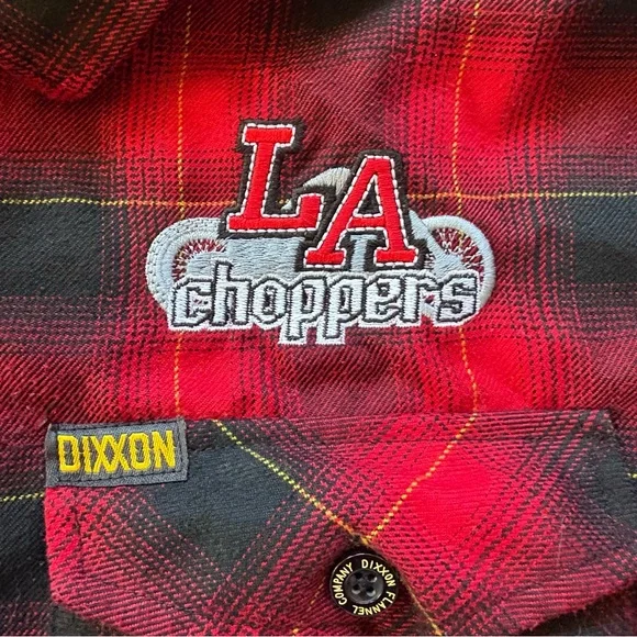 Dixxon Flannel Devil Dog Shirt Mens M Red Plaid  Anniversary Edition *See Des* - Picture 3 of 7